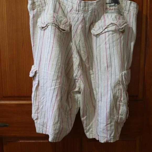 LRG Linen Short Suit Set Vintage Y2K Baggy Streetwear Hip Hop 5XL Two Piece Cargo